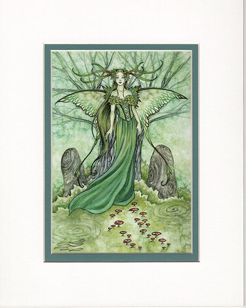 Matted Print - Green Lady