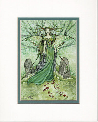 Matted Print - Green Lady