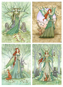 5x7 MINI-PRINT SET - Green Fairies