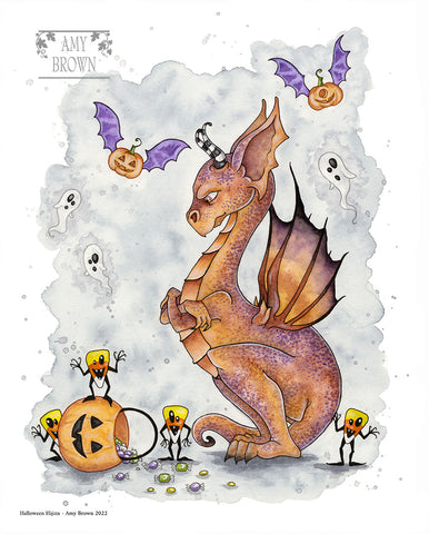 8x10 Print -  Halloween Hijinx