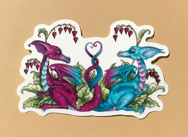 CLEAR STICKER - Love Dragons