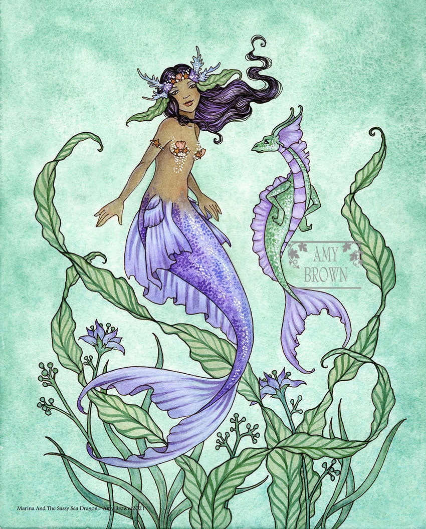 SALE 8x10 Print - Marina And The Sassy Sea Dragon