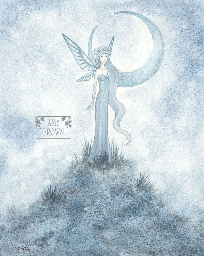 WATERCOLOR PAINTING - Moon Maiden 8x10