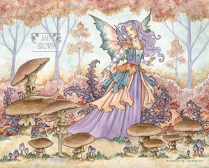 fairy in forest with mushroom people