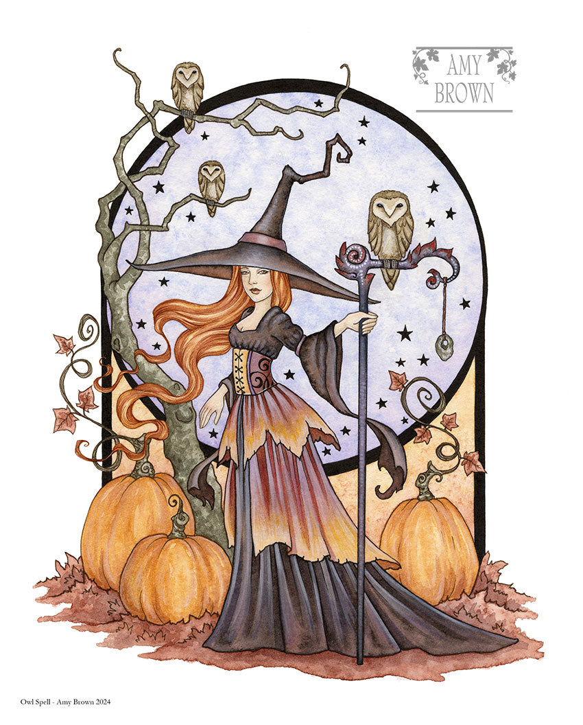 8x10 Print -  Owl Spell