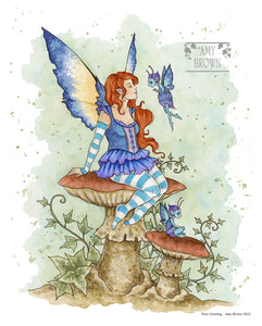 WATERCOLOR PAINTING - Pixie Greeting 8x10