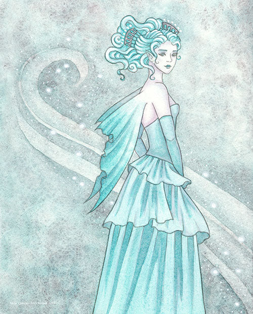 SMALL WATERCOLOR PAINTING - Snow Queen 5x7