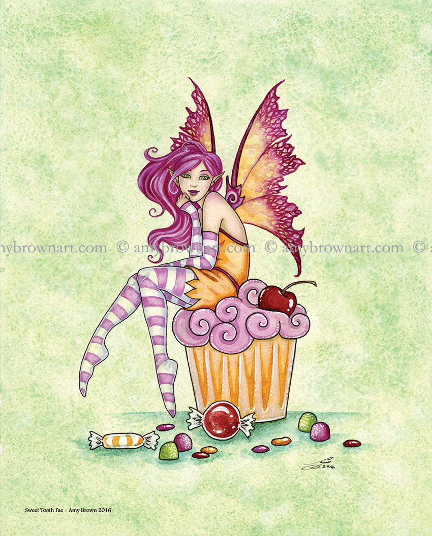 WATERCOLOR PAINTING - Sweet Tooth Fae 8x10
