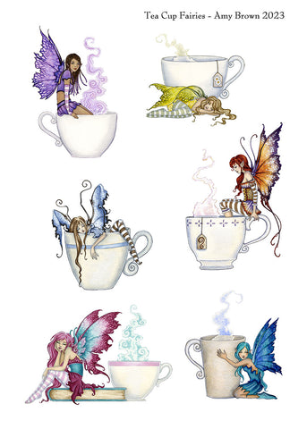 fairies sitting in teacups