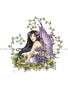 WATERCOLOR PAINTING - Violet Fairy 8x10