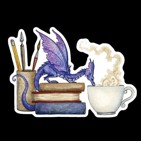 LARGE CLEAR STICKER - Curious Dragon