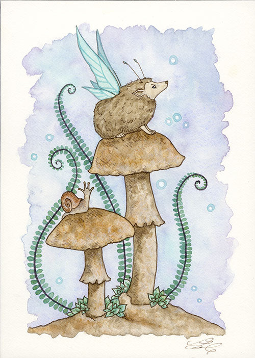 SMALL WATERCOLOR PAINTING - Wishes And Whimsy 5x7