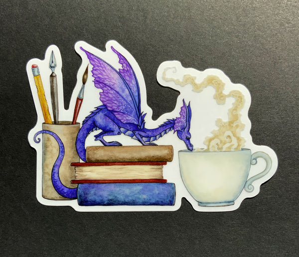 LARGE CLEAR STICKER - Curious Dragon