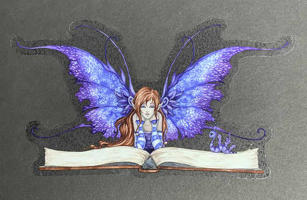 CLEAR STICKER - Book Fairy