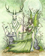 green fairy queen and stag